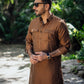 LIGHT BROWN COTTON SILK KURTA PAJAMA