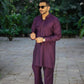 PURPLE COTTON SILK KURTA PAJAMA