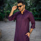 PURPLE COTTON SILK KURTA PAJAMA