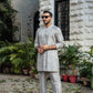 -XARTAJ- GREY KURTA PAJAMA