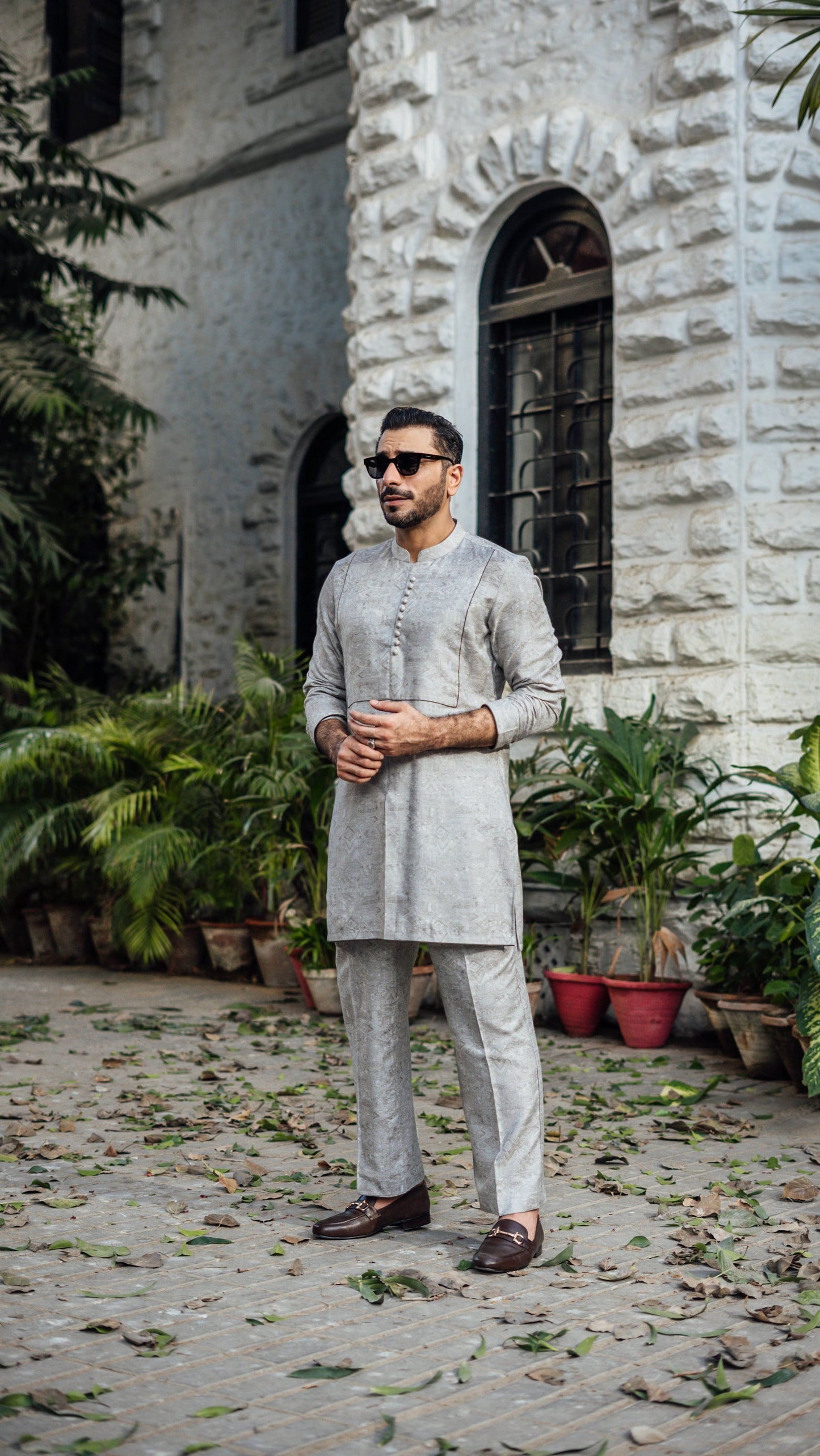 -XARTAJ- GREY KURTA PAJAMA