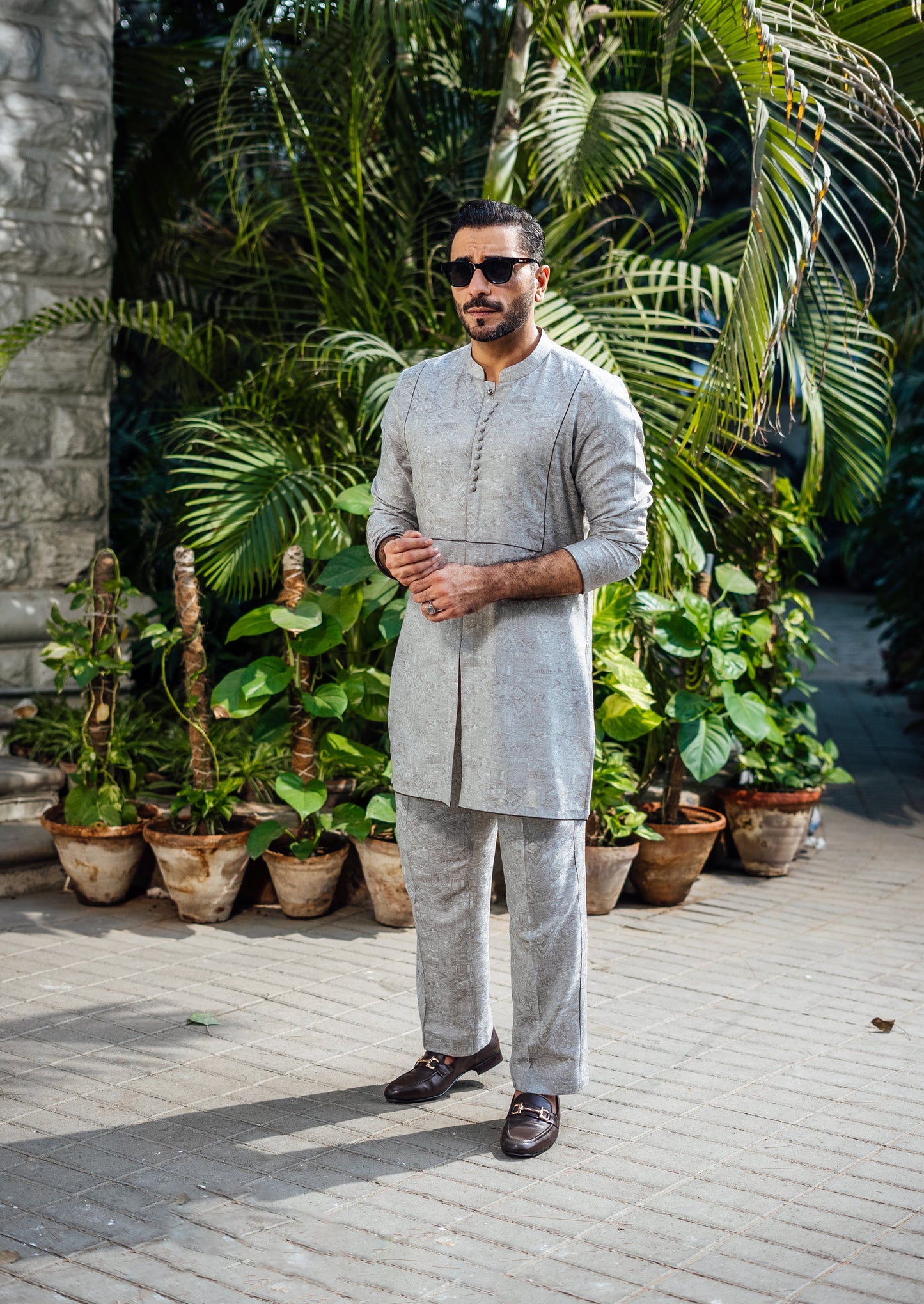 -XARTAJ- GREY KURTA PAJAMA