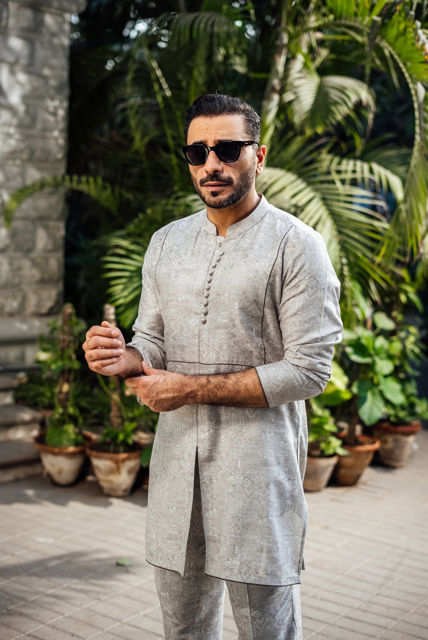 -XARTAJ- GREY KURTA PAJAMA