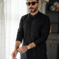 -SHAHKAAR- BLACK KURTA PAJAMA