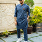 BLUE TEXTURE WASH N WEAR KURTA PAJAMA