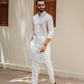 White Thread Embroidery Kurta Pajama