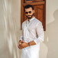 White Thread Embroidery Kurta Pajama