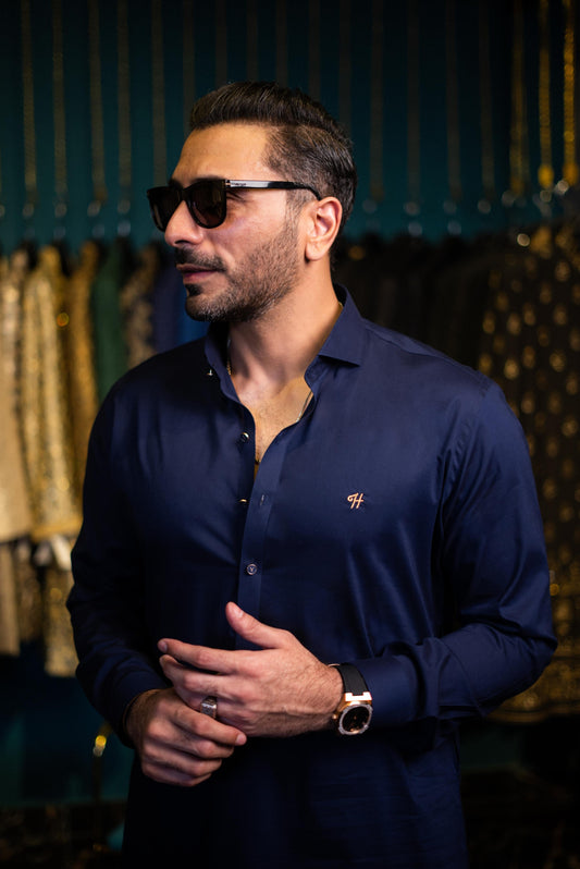 NAVY BLUE EGYPTION COTTON