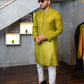 Pallete Green Self Embossed Sequence Work Kurta pajama