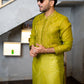 Pallete Green Self Embossed Sequence Work Kurta pajama