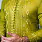 Pallete Green Self Embossed Sequence Work Kurta pajama