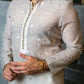 Ivory Embossed Mirror Work Kurta