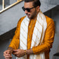 Mustard Embossed Kurta Pajama