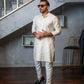Ivory Embossed Kurta Pajama