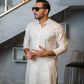 Ivory Embossed Kurta Pajama