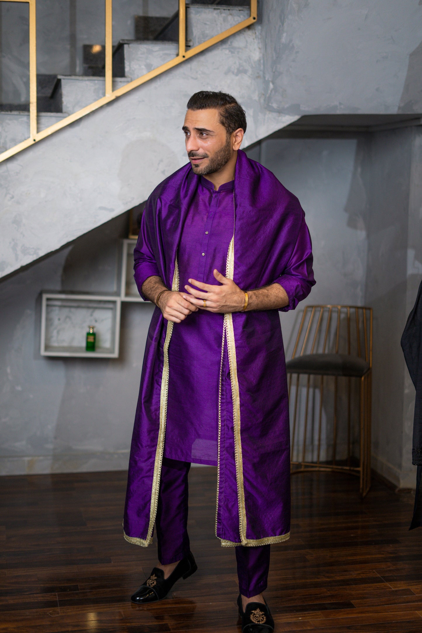 Purple Raw Silk Kurta Pajama