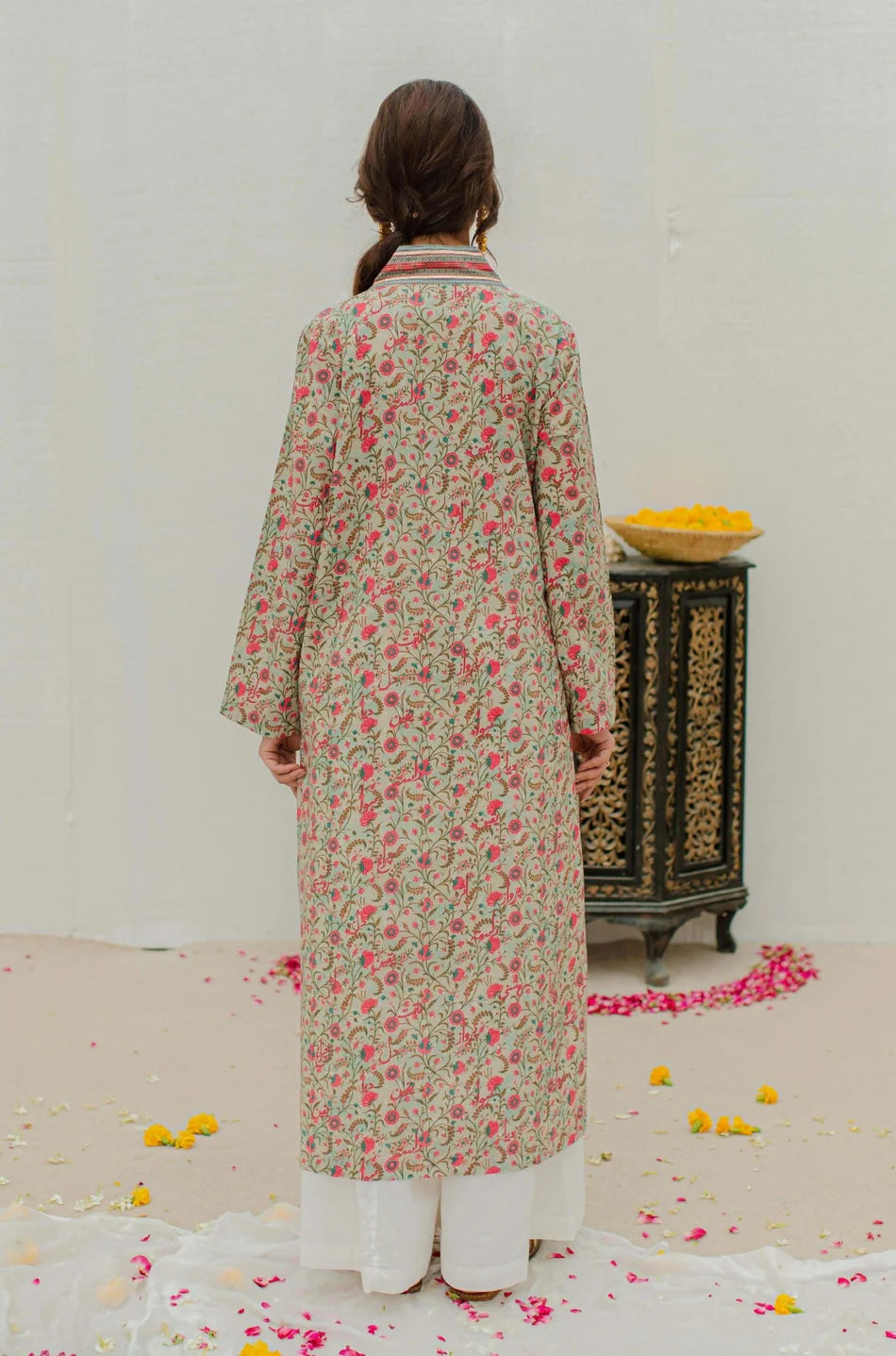 Roshni  Kurta - Mint & Pink
