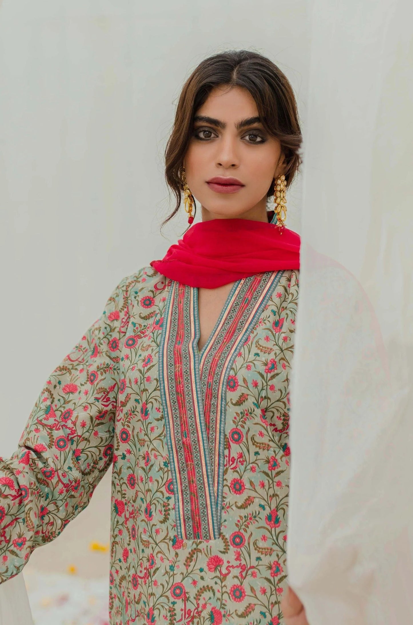Roshni  Kurta - Mint & Pink
