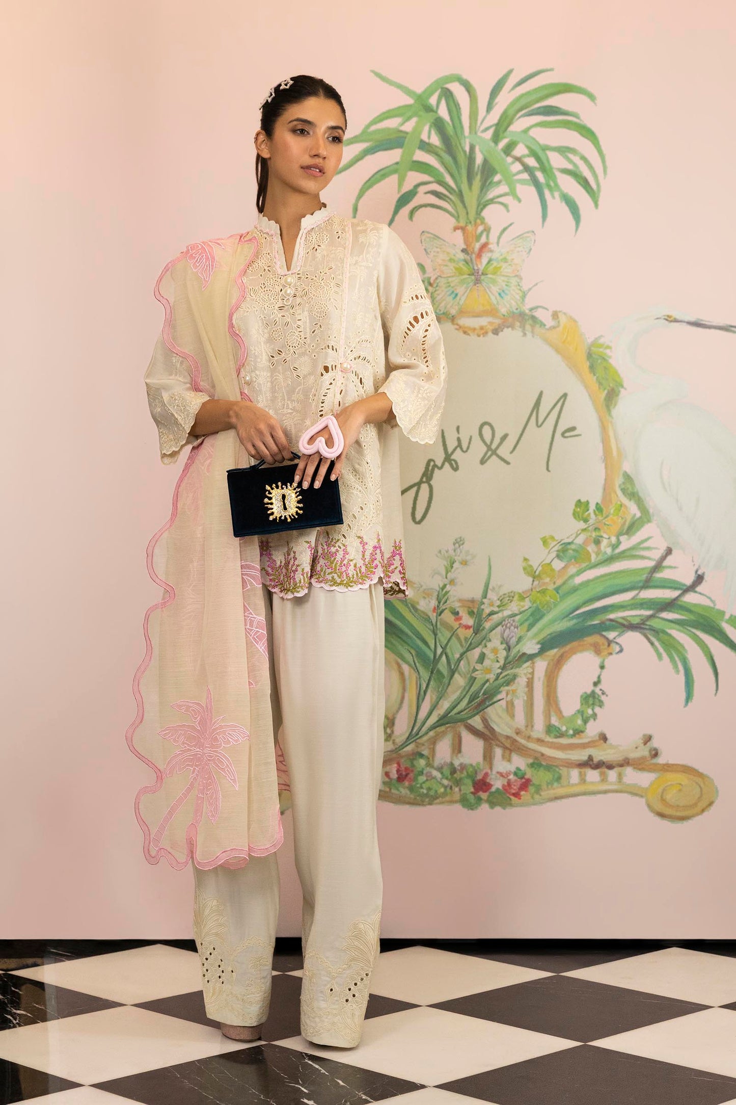 Stitched Embroidered Swiss Cotton Shirt + Shalwar