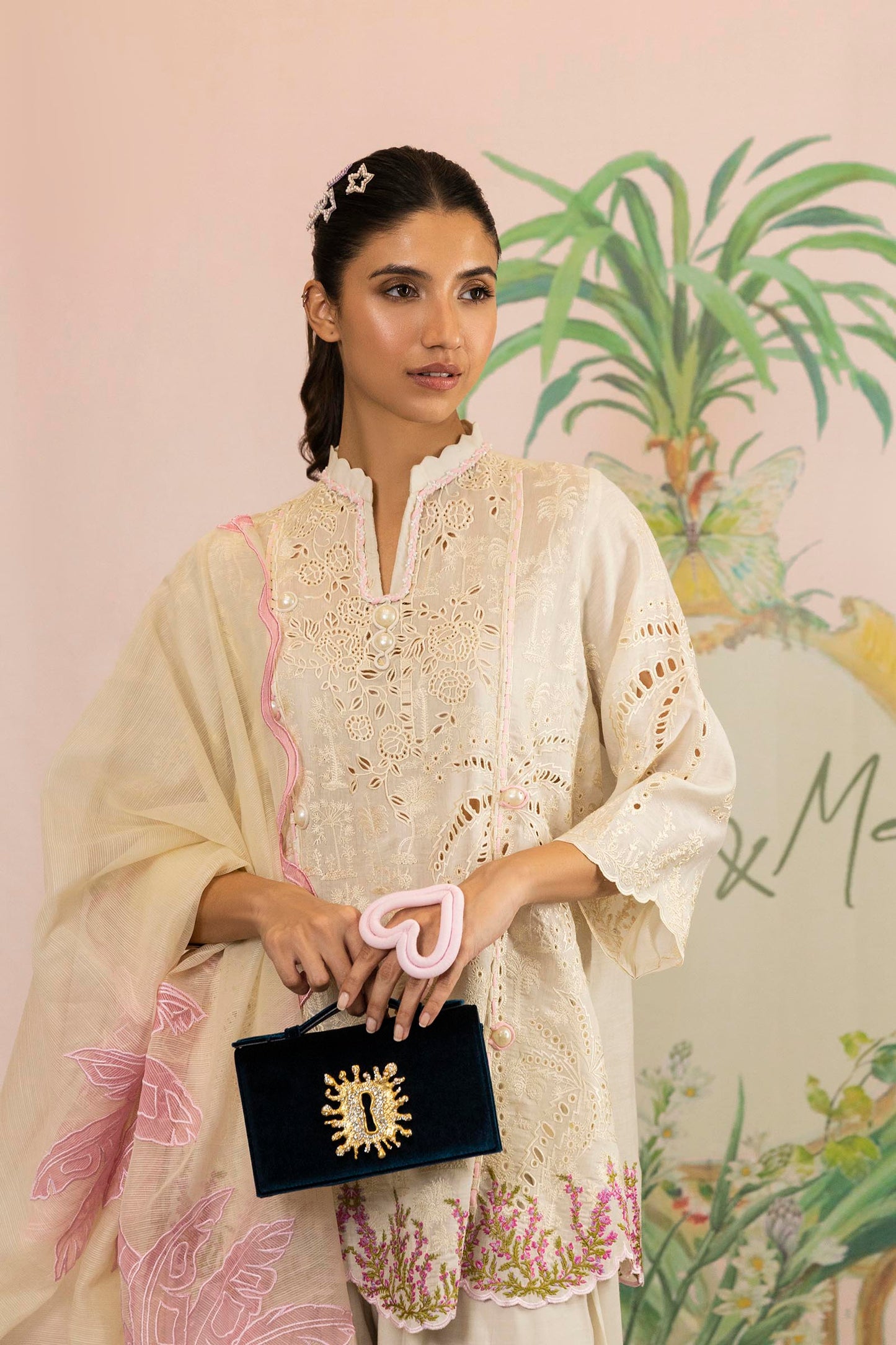 Stitched Embroidered Swiss Cotton Shirt + Shalwar