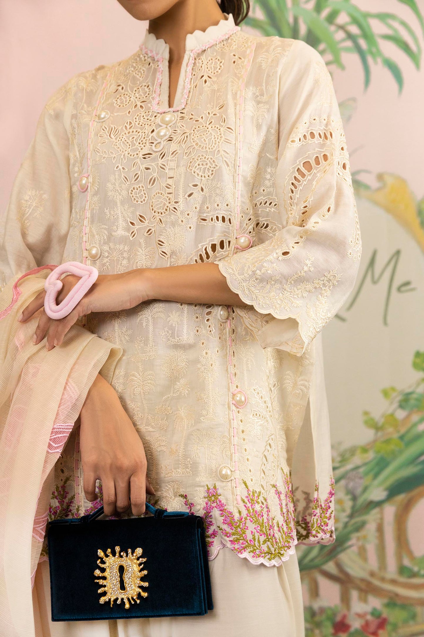 Stitched Embroidered Swiss Cotton Shirt + Shalwar