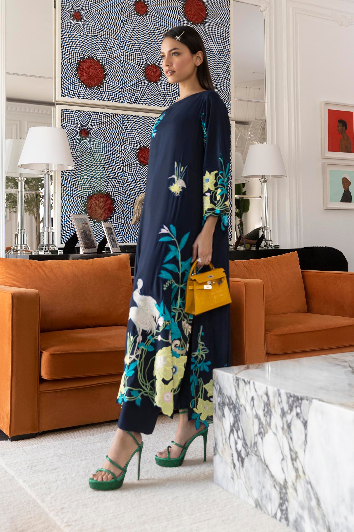 Stitched Embroidered Raw Silk Shirt + Trouser