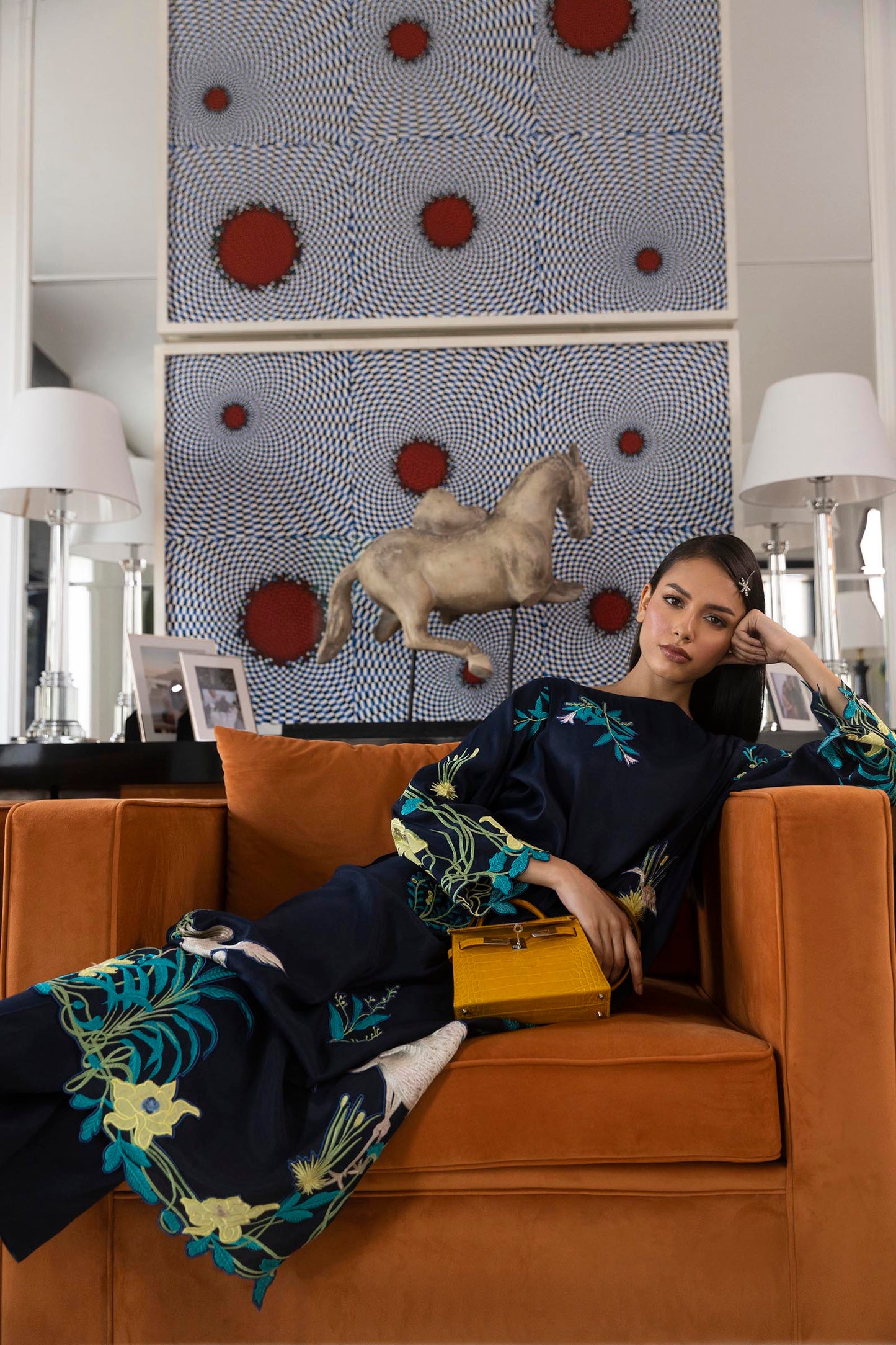 Stitched Embroidered Raw Silk Shirt + Trouser