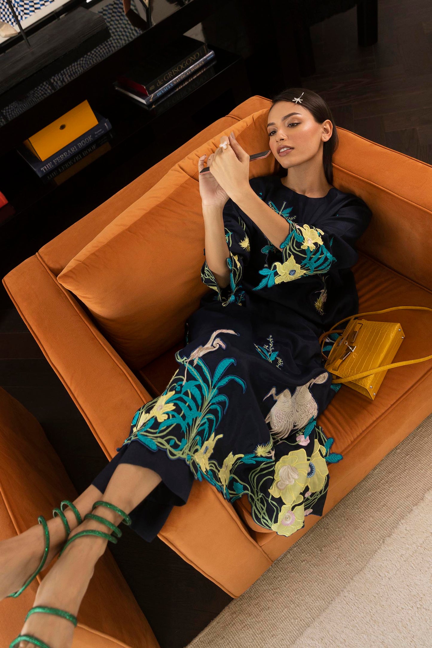 Stitched Embroidered Raw Silk Shirt + Trouser