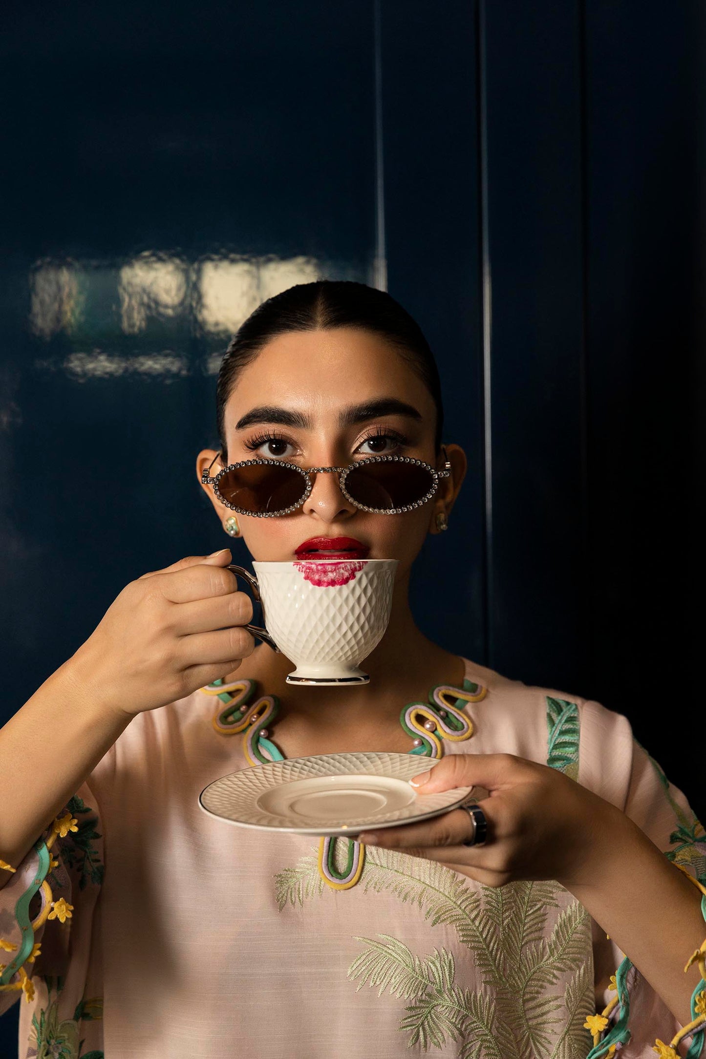 Stitched Embroidered Raw Silk Shirt + Shalwar