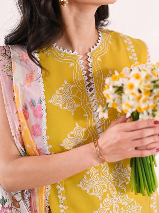 Ready To Wear SS '26 - TUSCAN DAISY LUXURY EMBROIDERED LAWN 3PCS SET | NPA3-26415