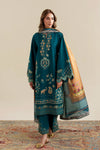 Ready To Wear SS '26 - RICH TEAL LUXURY EMBROIDERED 3PCS SET | NPA3-26421