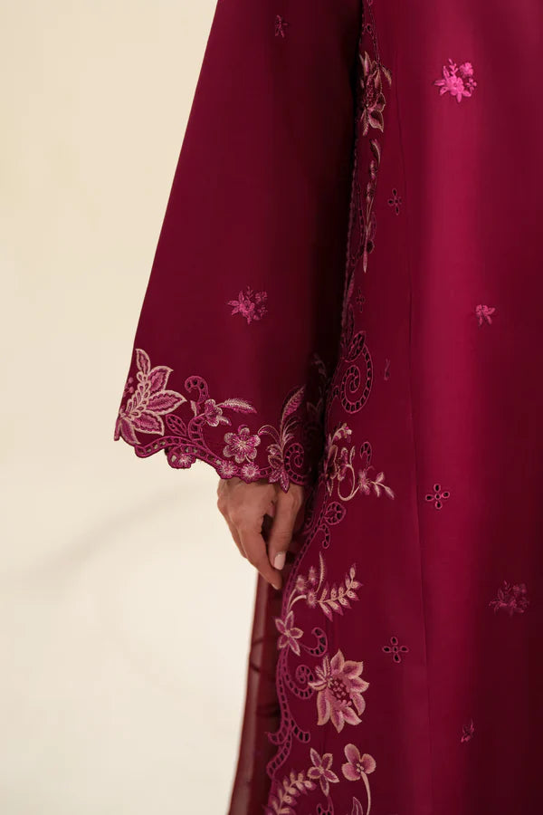 Ready To Wear SS '26 - DEEP PINK LUXURY EMBROIDERED 3PCS SET | NPA3-26425