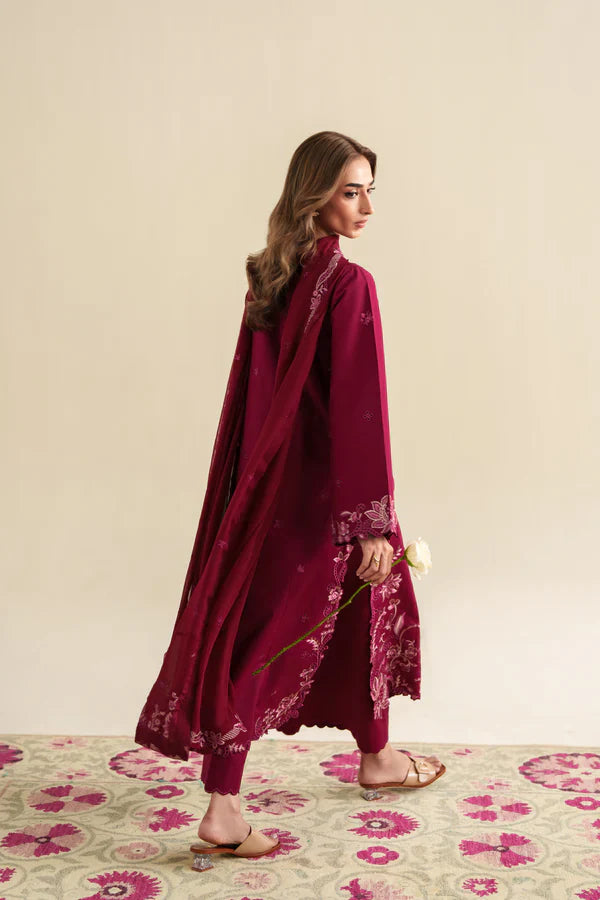 Ready To Wear SS '26 - DEEP PINK LUXURY EMBROIDERED 3PCS SET | NPA3-26425