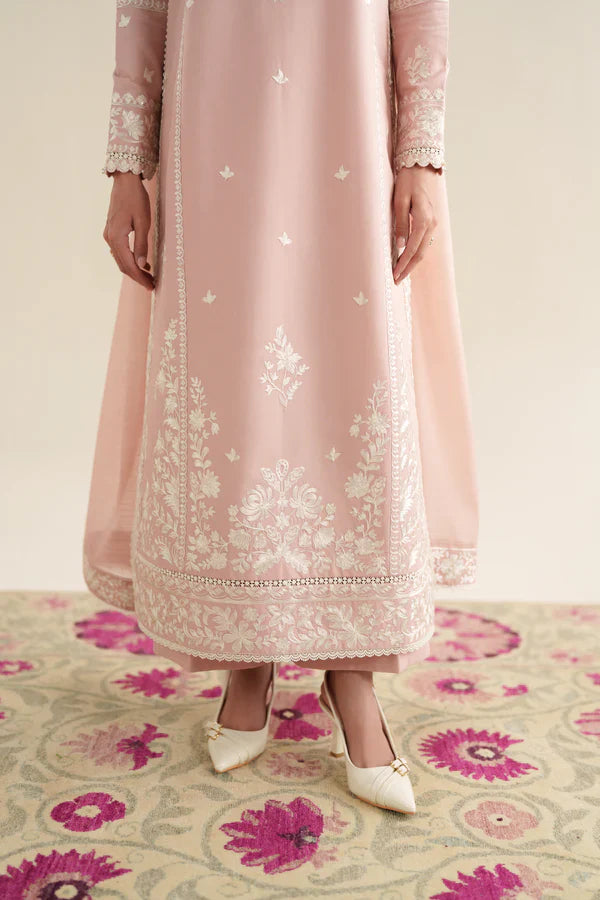 BLUSH PINK LUXURY EMBROIDERED 3PCS SET