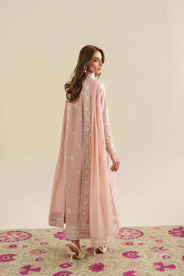 BLUSH PINK LUXURY EMBROIDERED 3PCS SET