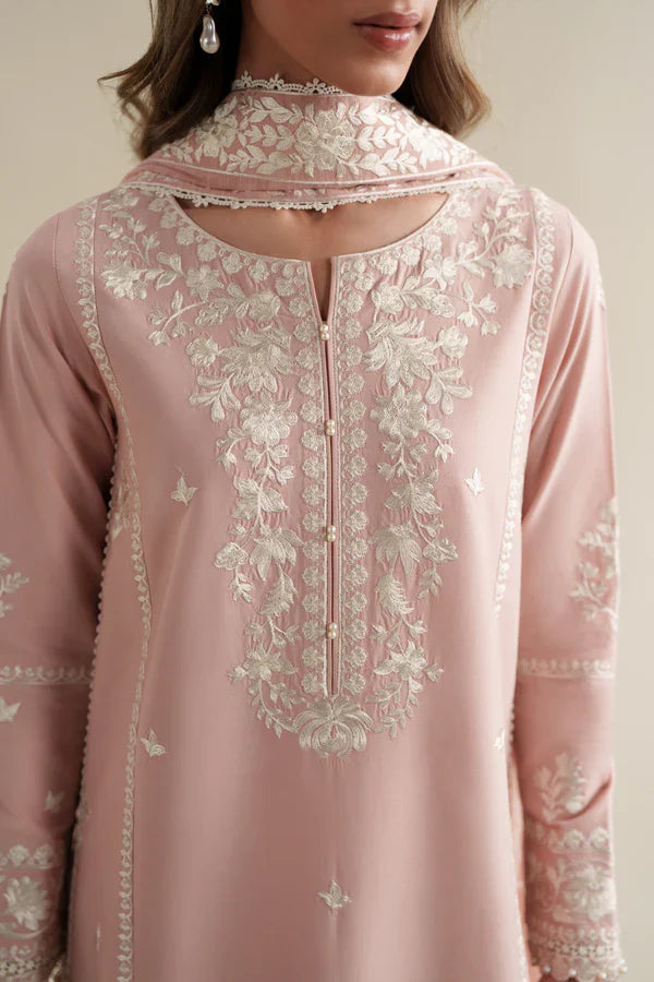 BLUSH PINK LUXURY EMBROIDERED 3PCS SET