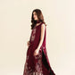 Ready To Wear SS '26 - DEEP BURGUNDY LUXURY EMBROIDERED 3PCS SET | NPA3-26420