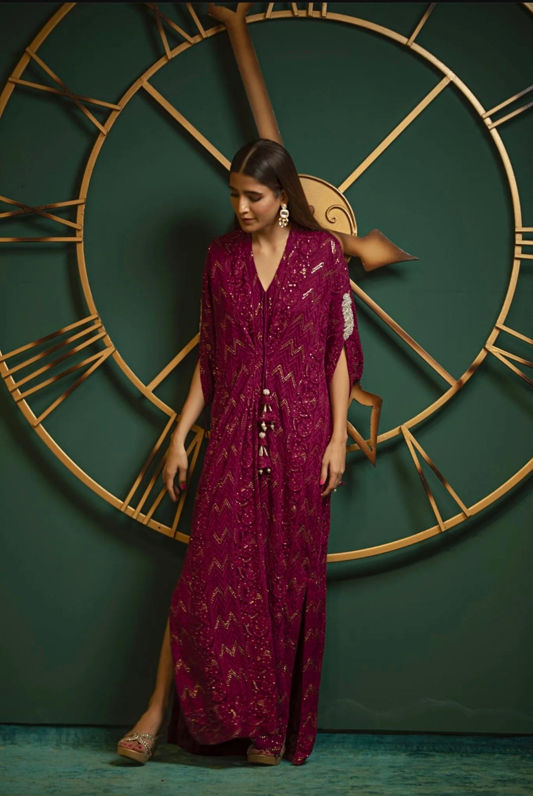 Kaftans - Kf-15222-Fuchsia