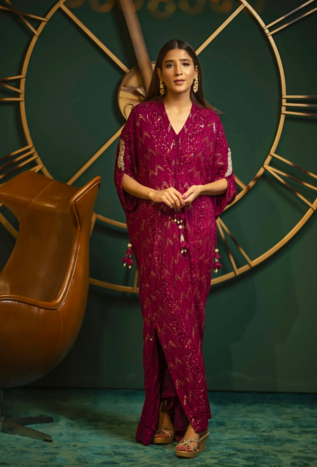 Kaftans - Kf-15222-Fuchsia