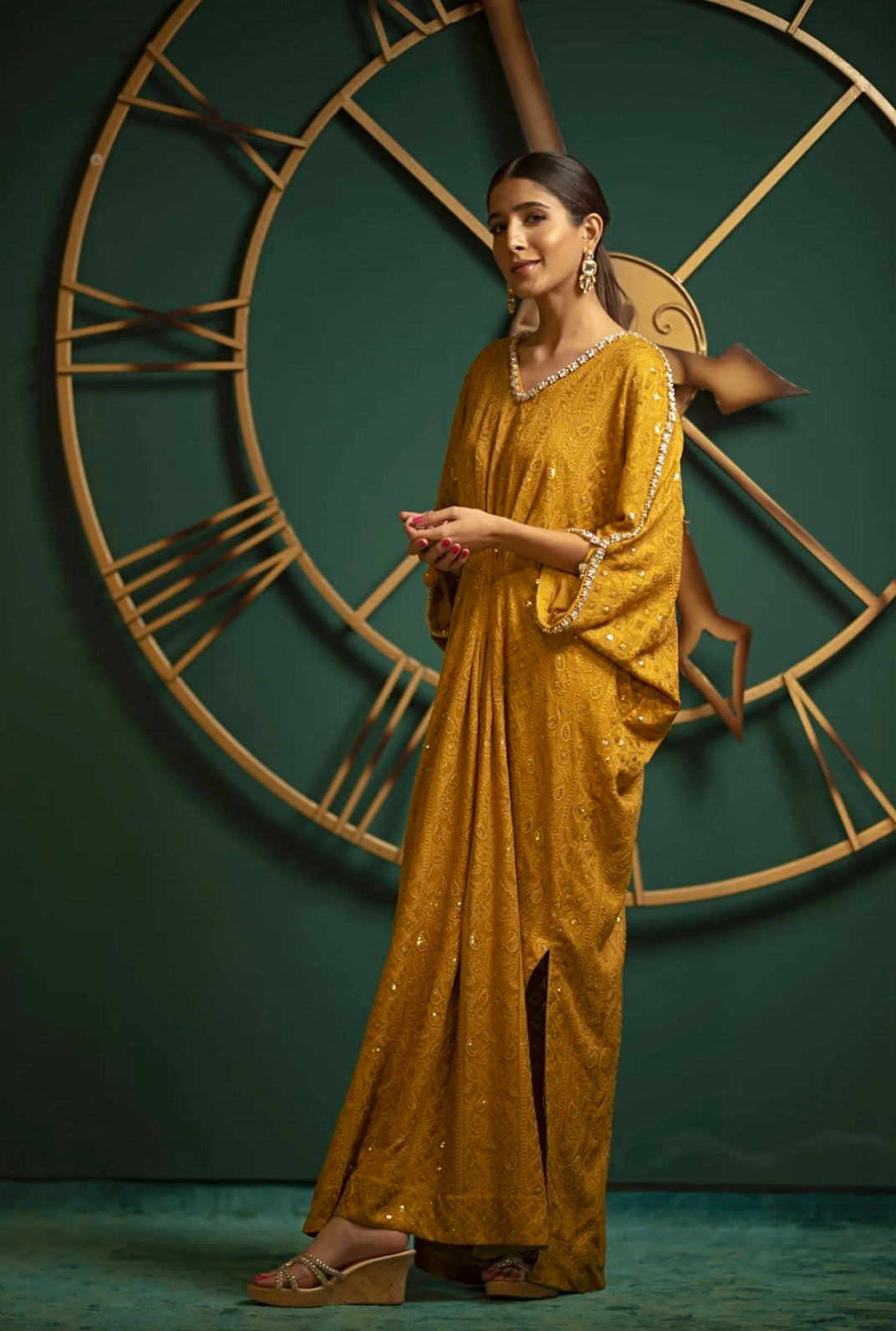 Kaftans - Kf-15220-Mustard