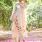 Luxury Pret- Long Embroidered Silk Karandi Kurta With Block Print Dupatta