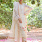 Luxury Pret- Long Embroidered Silk Karandi Kurta With Block Print Dupatta