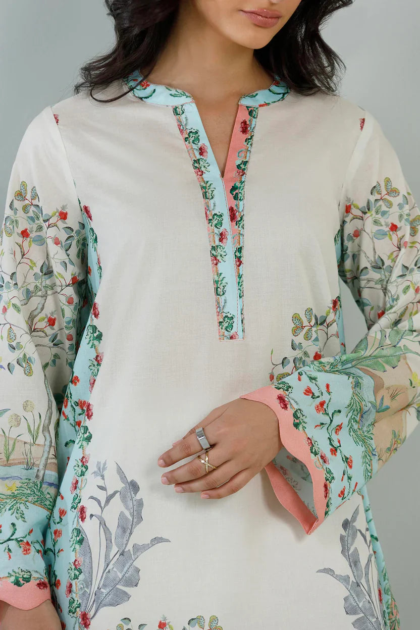 Eid Edit '26 - Stitched Printed Lawn Shirt+ Dupatta | SS26BSP185P2D
