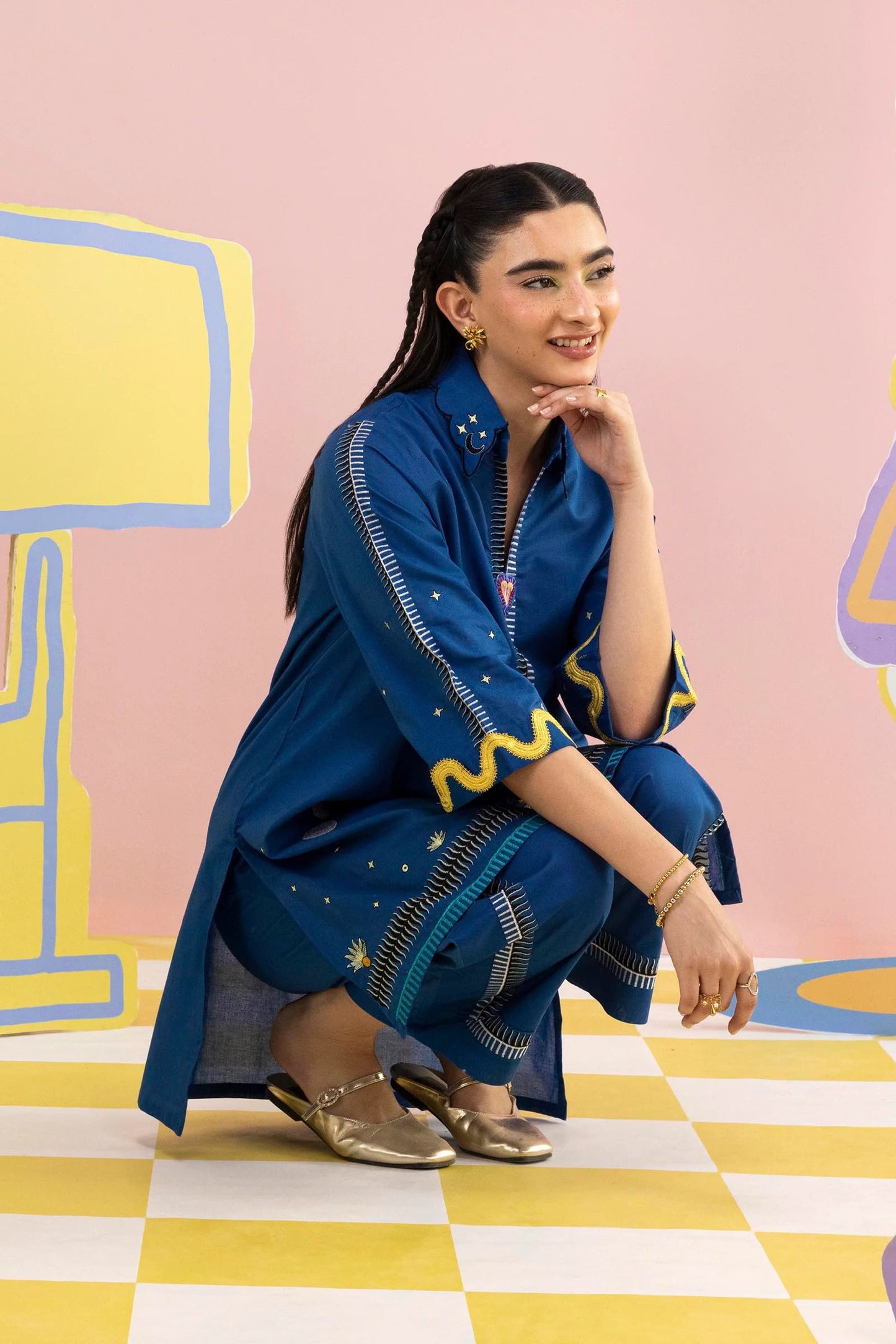 New In '26 - Stitched Embroidered Lawn Shirt + Culotte | SS26ESE302P2T