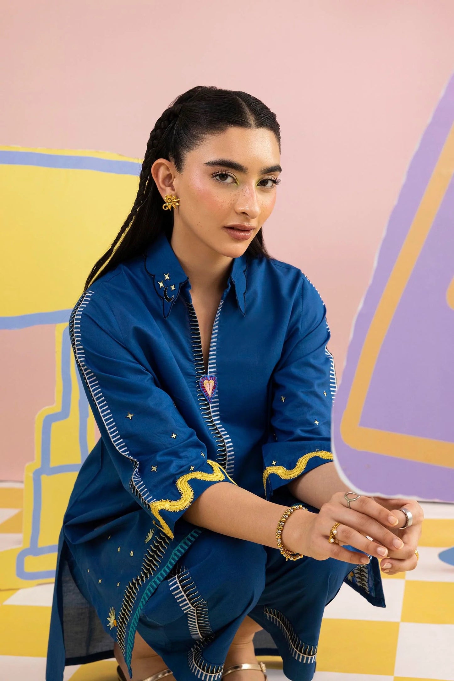 New In '26 - Stitched Embroidered Lawn Shirt + Culotte | SS26ESE302P2T