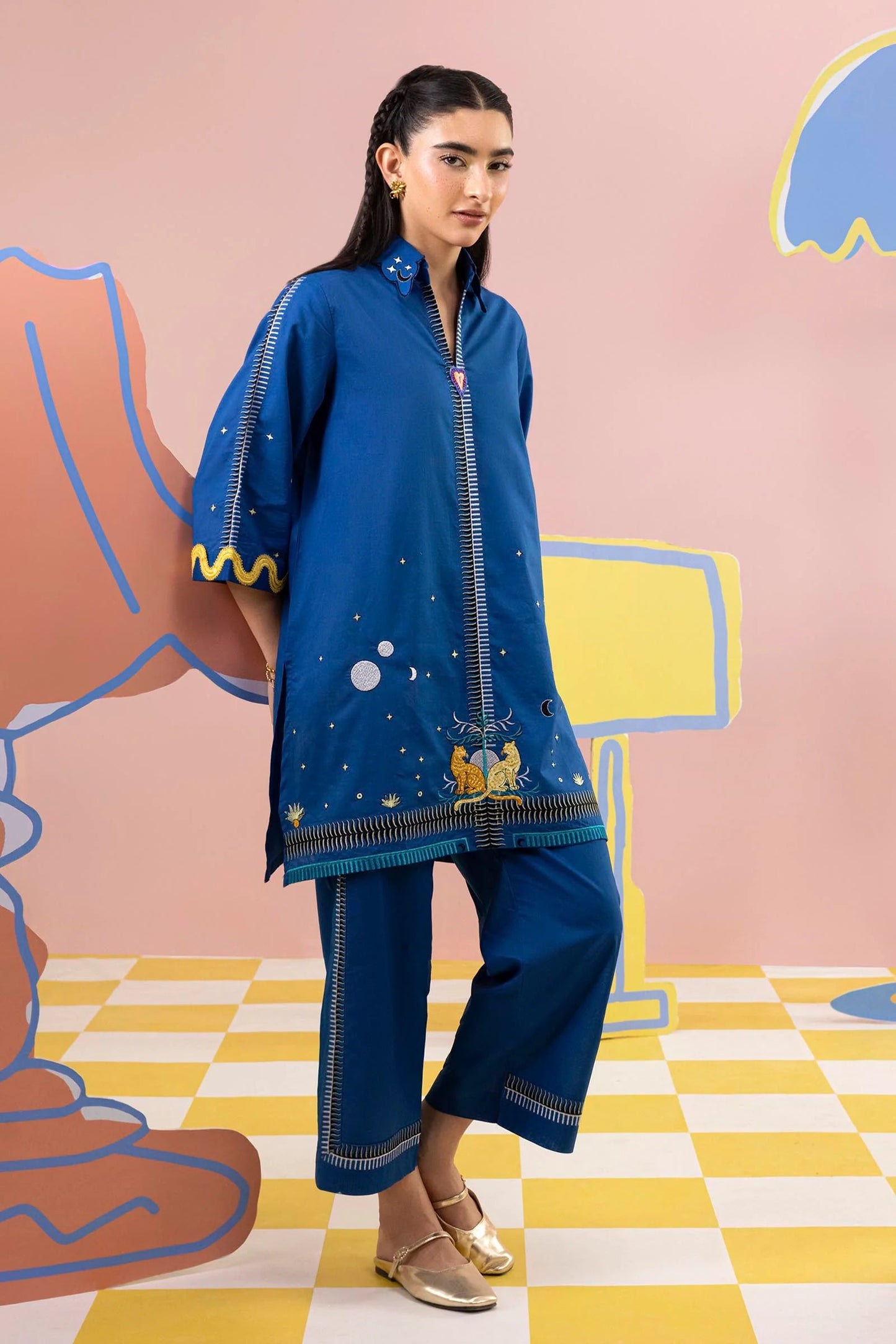 New In '26 - Stitched Embroidered Lawn Shirt + Culotte | SS26ESE302P2T