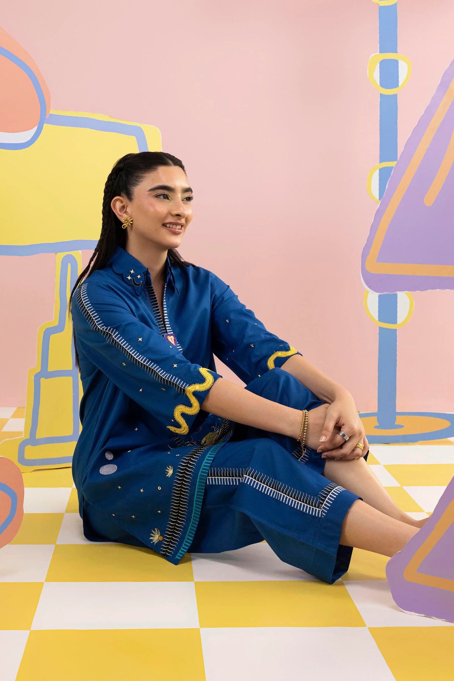 New In '26 - Stitched Embroidered Lawn Shirt + Culotte | SS26ESE302P2T
