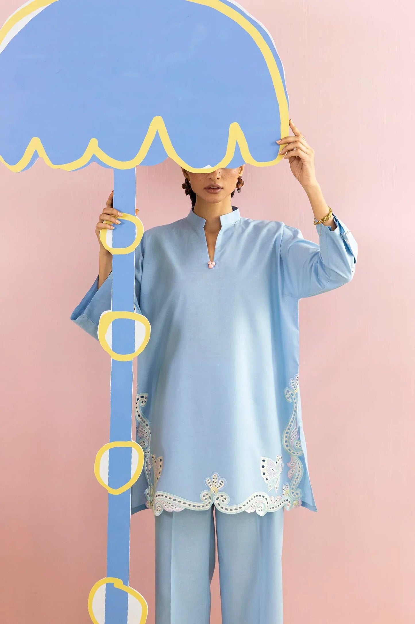 New In '26 - Stitched Embroidered Lawn Shirt+ Culotte | SS26ESE316P2T