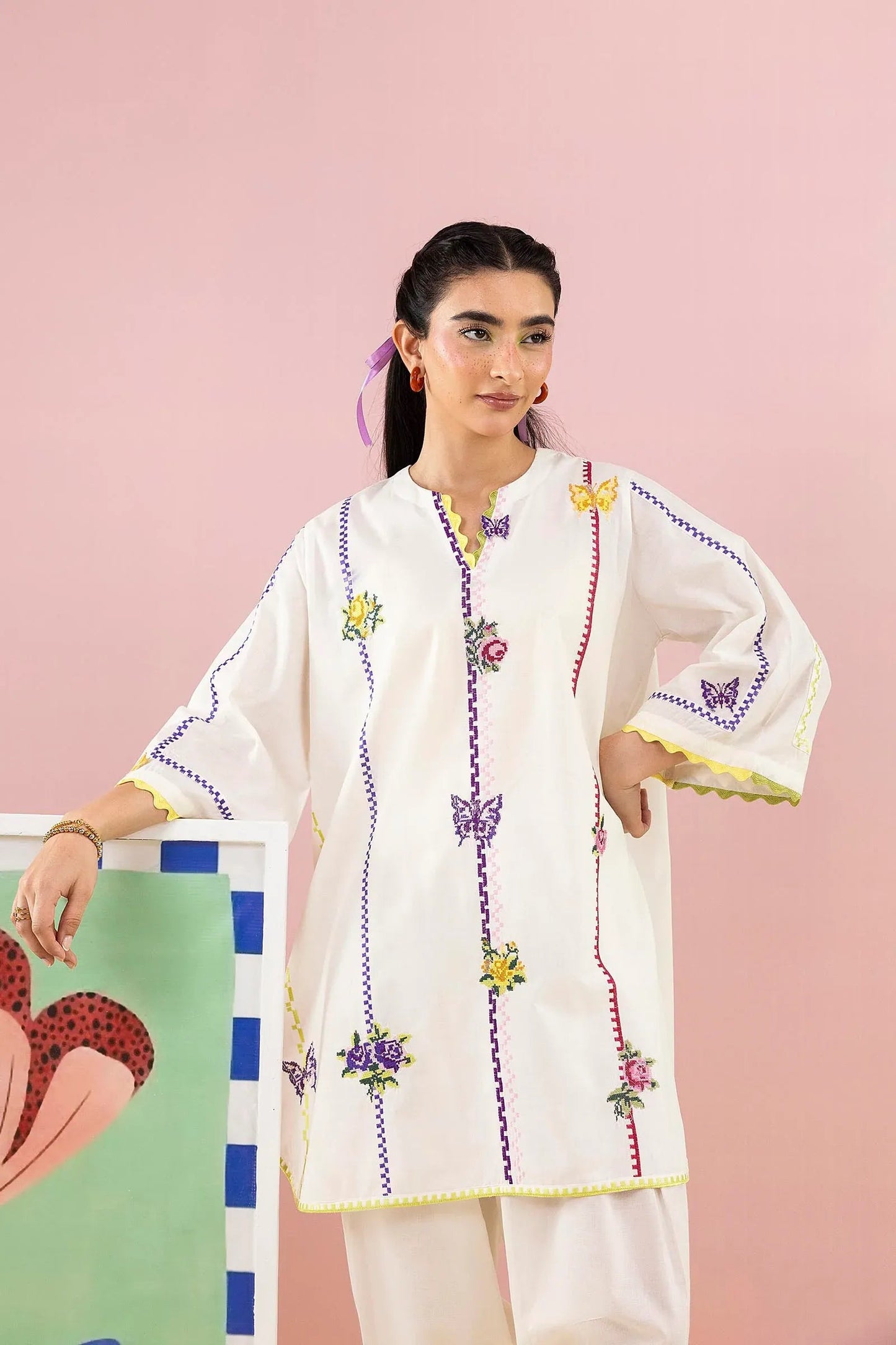 New In '26 - Stitched Embroidered Lawn Shirt+ Shalwar | SS26ESE323P2T