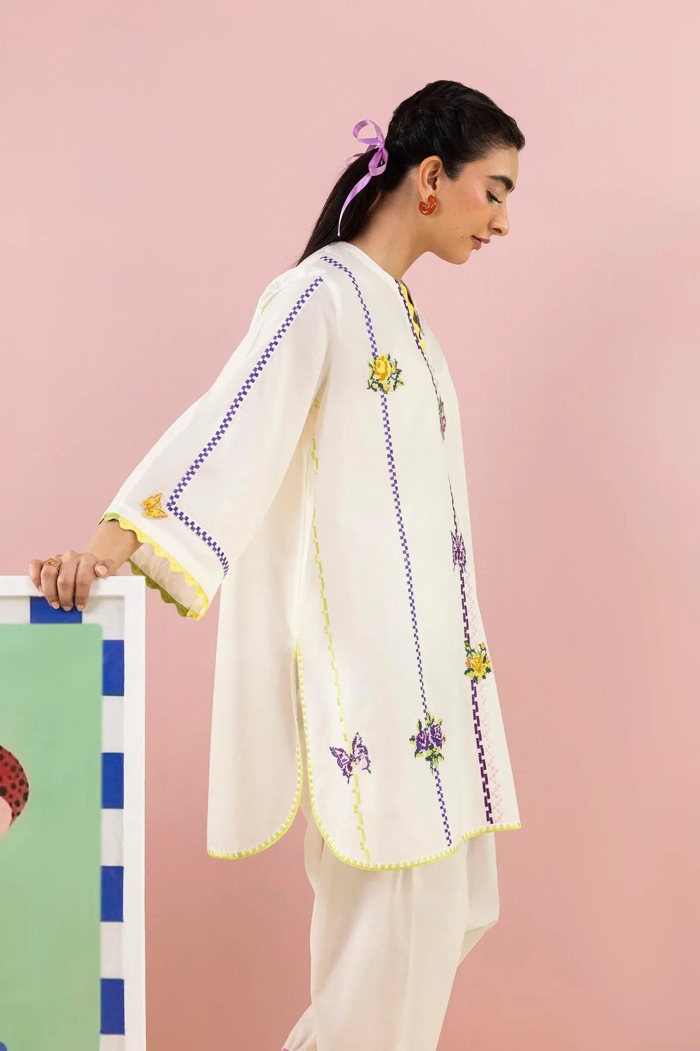 New In '26 - Stitched Embroidered Lawn Shirt+ Shalwar | SS26ESE323P2T